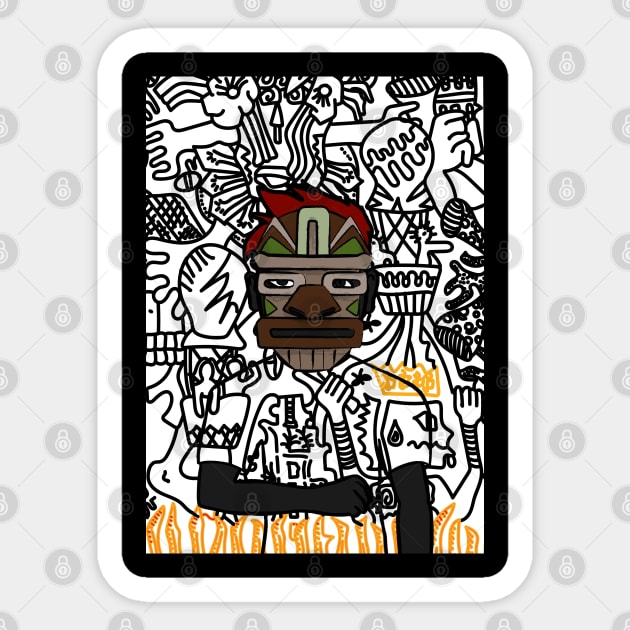 Intriguing MaleMask NFT - HawaiianEye Color and DarkSkin Color Fusion! Sticker by Hashed Art